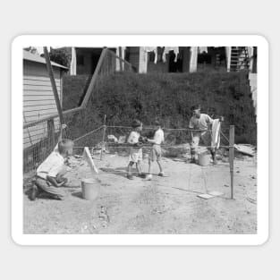 Backyard Boxing Match, 1926. Vintage Photo Magnet